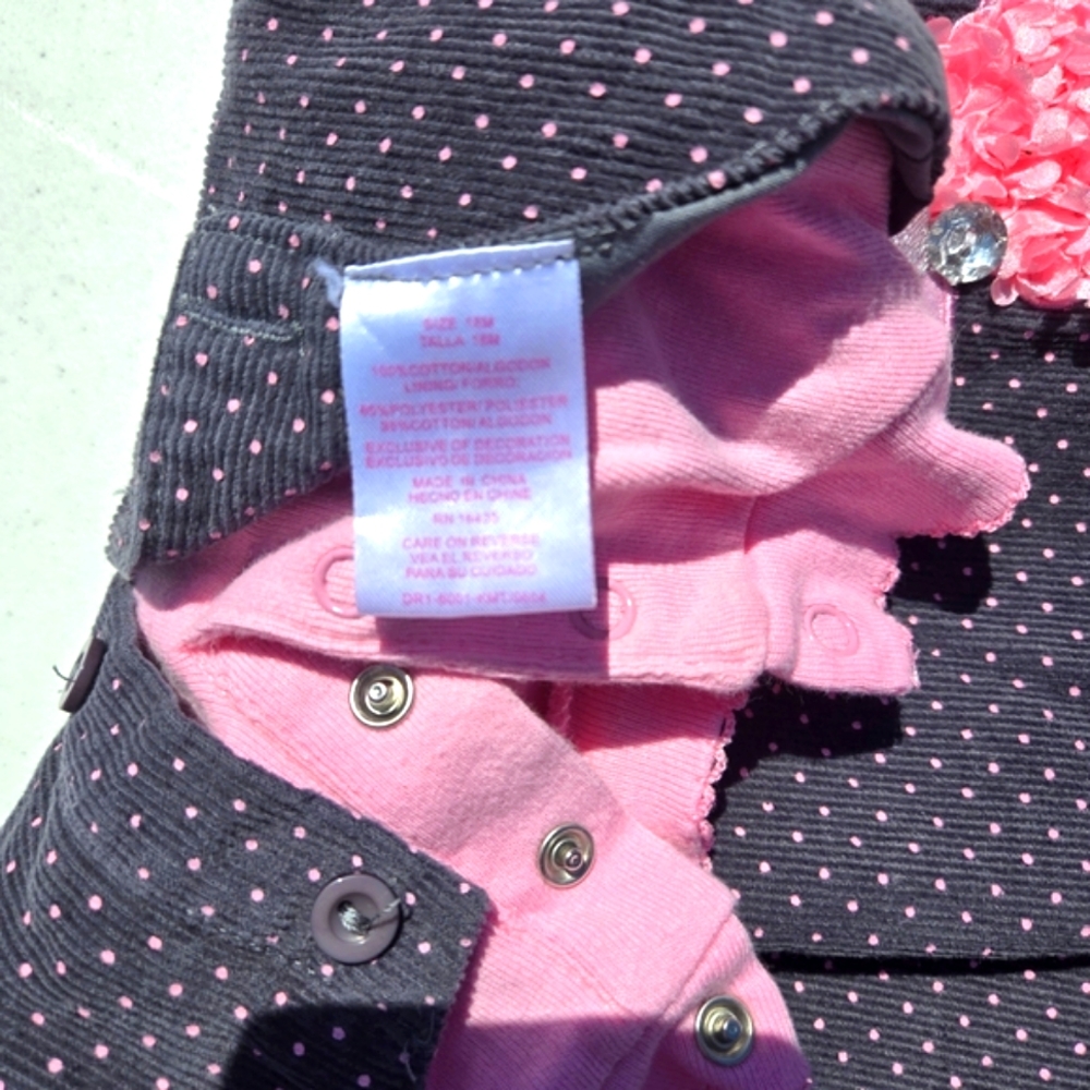 YoungHearts, Pink, Black & White Poodle Dress, Size 18 Months Tall - Picture 9 of 13
